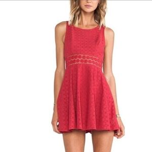 Free People Red Lace Mini Dress